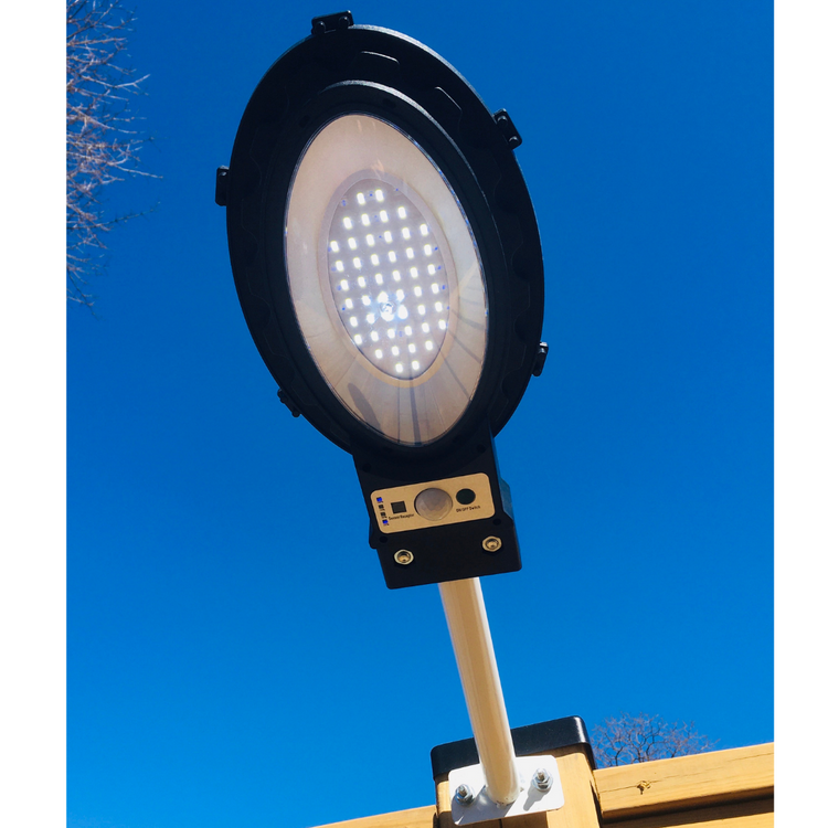 BigM commercial grade LED solar street lights for outdoor with motion sensors for parking lots playgrounds farms parks factories off-grid areas & commercial buildings