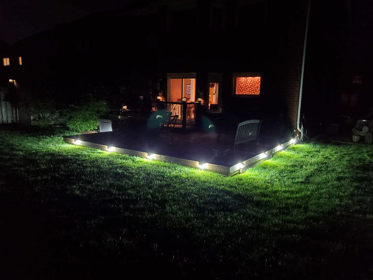 BigM LED solar motion sensor light beautifully lights up a backyard