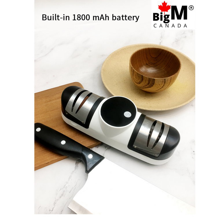 BigM Professional Electric Knife Sharpener, scissors sharpener Portable USB Rechargeable for Home Restaurant Use, Provides Razor-Sharped Edge, Easy to Use