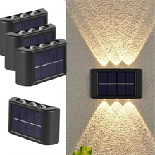 Load image into Gallery viewer, BigM 6-LED accent style solar accent wall lamp generates warm white light, that is ideal for outdoor decorations such as exterior walls of houses, business premises, restaurants, gardens, and fence walls
