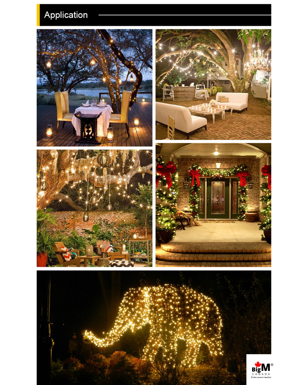BigM LED Solar Copper Fairy String Lights – 100FT Long Outdoor & Indoor Decorative Lighting