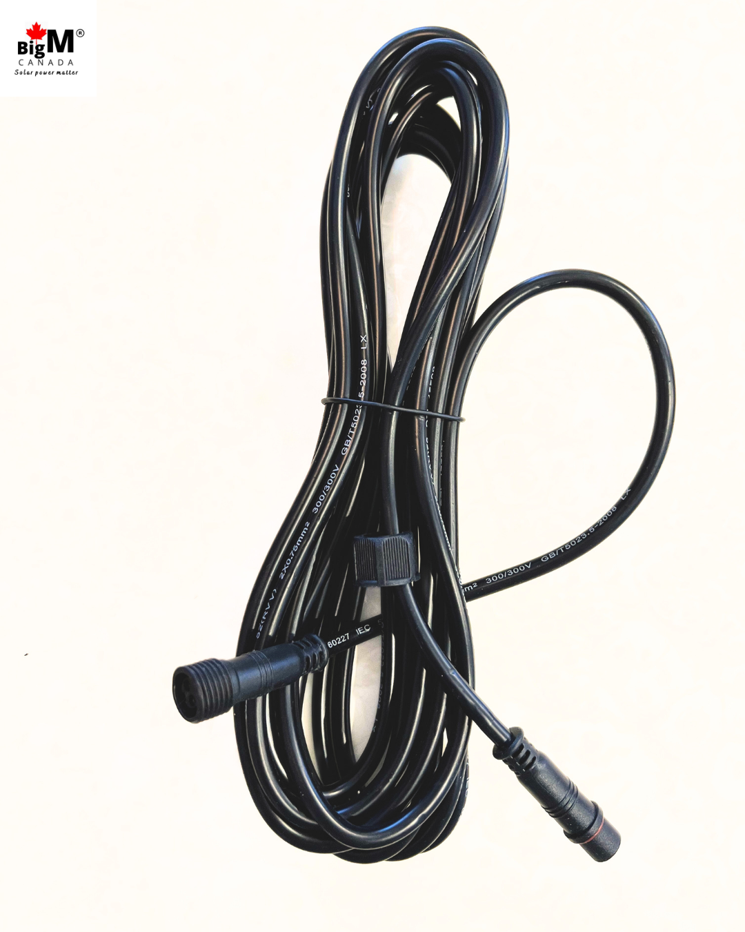 Image of BigM 16.5 ft connecting extension cable that is built for outdoor use, the cable features a robust, waterproof design that withstands harsh weather conditions