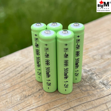 Load image into Gallery viewer, BigM Heavy Duty 1.2V Ni-MH 900mAH AAA Rechargeable Battery comes in a 5 pack size
