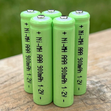 Load image into Gallery viewer, BigM Heavy Duty 1.2V Ni-MH 900mAH AAA Rechargeable Battery comes in a 5 pack size, ideal for electronic devices, remotes, toys, solar garden  lights
