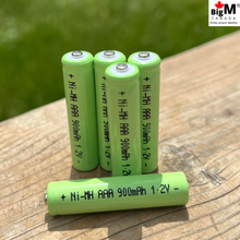 Cargar imagen en el visor de la galería, BigM Heavy  Duty 1.2V Ni-MH 900mAH AAA Rechargeable Battery are quick-charging batteries and have longer life spans and higher power storage capacity. You can charge these in any electrical charging device.
