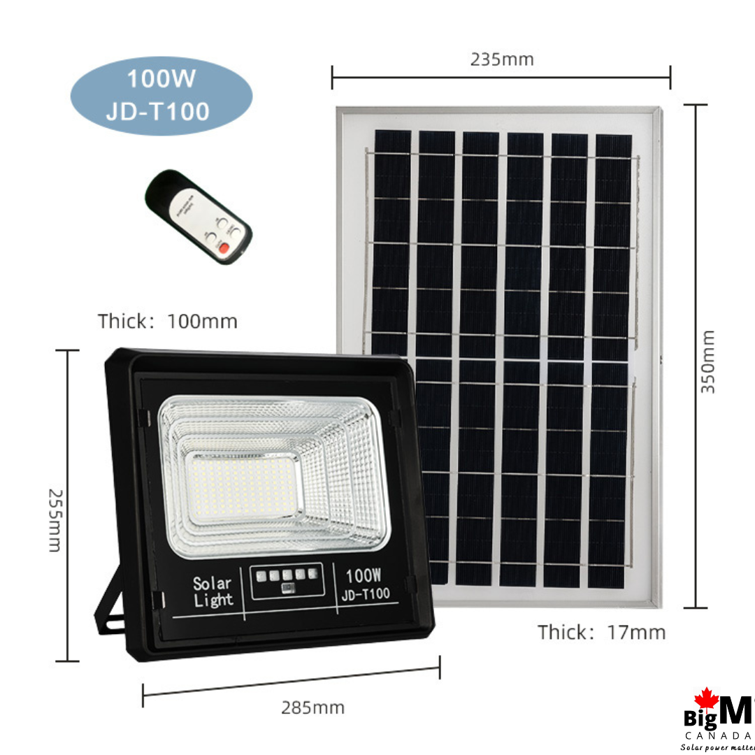 Measurement image of BigM 100W solar bright flood lights for outdoors