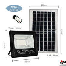 Load image into Gallery viewer, Measurement image of BigM 100W solar bright flood lights for outdoors

