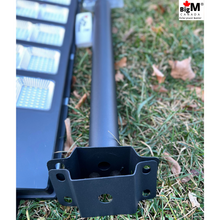 Load image into Gallery viewer, BigM 1200W solar commercial street lights comes with a metal arm and u bracket that helps to install on a pole

