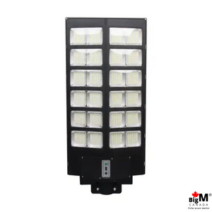 BigM 1200W solar commercial street lights for parking lots are made of high quality ABS and PC