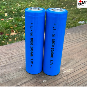 Image of 2 units of button top BigM 3.7v 2000mAH Heavy Duty Lithium Ion 18650 Rechargeable Battery , this comes in blue colour, product quality as described