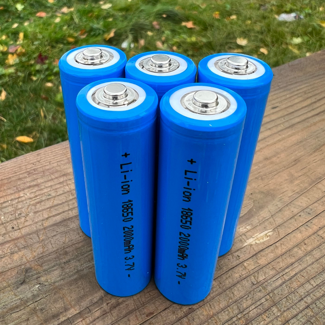Image of 5 units of button top BigM 3.7v 2000mAH Heavy Duty Lithium Ion 18650 Rechargeable Battery