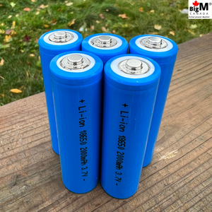 Image of 5 units of button top BigM 3.7v 2000mAH Heavy Duty Lithium Ion 18650 Rechargeable Battery , this comes in blue colour
