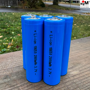 Image of 5 units of button top BigM 3.7v 2000mAH Heavy Duty Lithium Ion 18650 Rechargeable Battery , this comes in blue colour, product quality as described