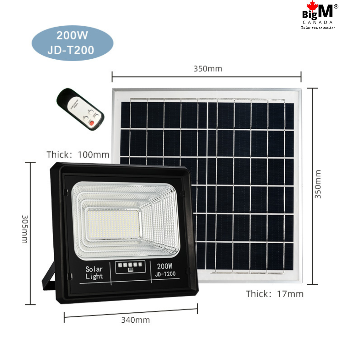 Measurement image of BigM 200W solar bright flood lights for outdoors