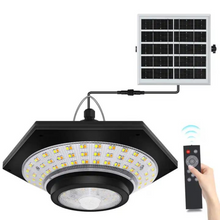Load image into Gallery viewer, BigM 228 led solar shed light comes with a large solar panel, 15 ft extension cable and remote
