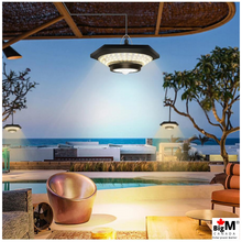 Charger l&#39;image dans la galerie, This 228 led solar indoor light can illuminate a 14 ft x 14 ft gazebo.
