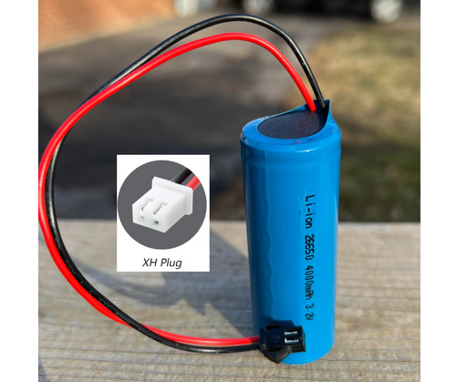 BigM 3.2V Lithium-ion battery 26650 heavy duty 4000mAH rechargeable  with a wire connector & 2 pin plug