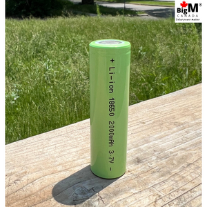 Image of BigM 3.7v 2000mAH Heavy Duty Cylindrical Lithium Ion 18650 Rechargeable Battery flat top