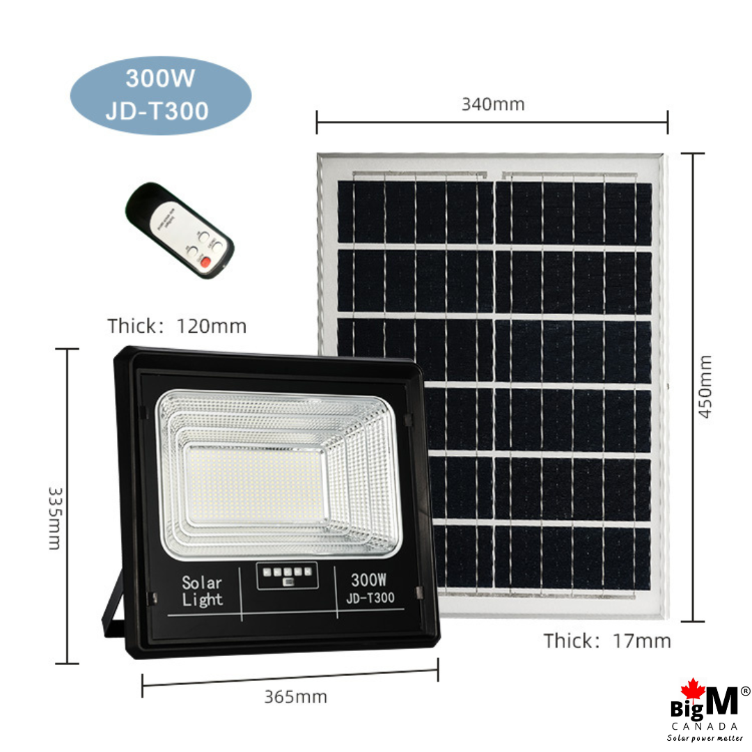 Measurement image of BigM 300W solar bright flood lights for outdoors