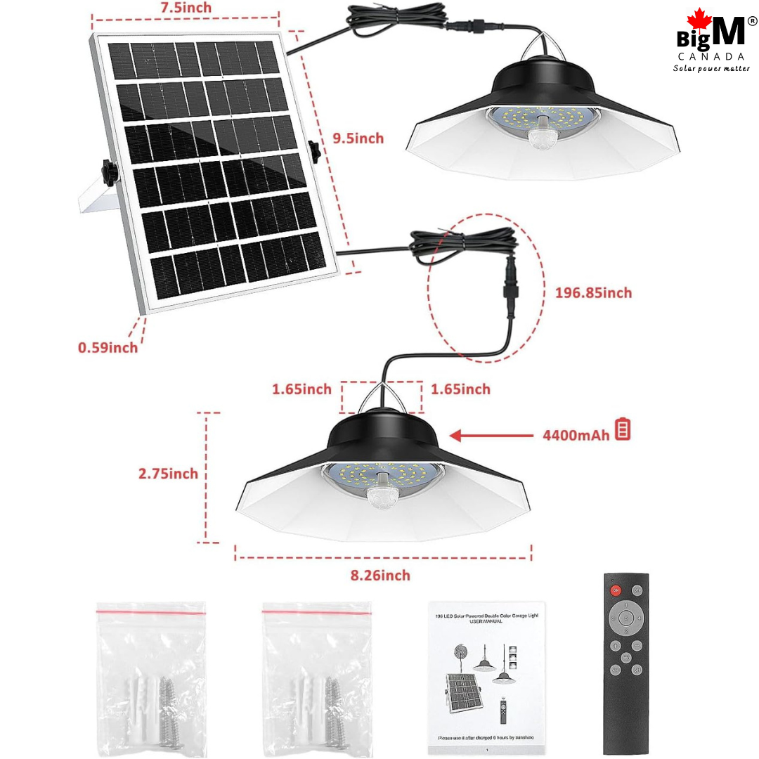 Measurement image for BigM  bright solar light for gazebos