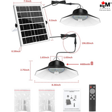Load image into Gallery viewer, Measurement image for BigM dual headed 1200 lumens  bright solar indoor light for gazebos
