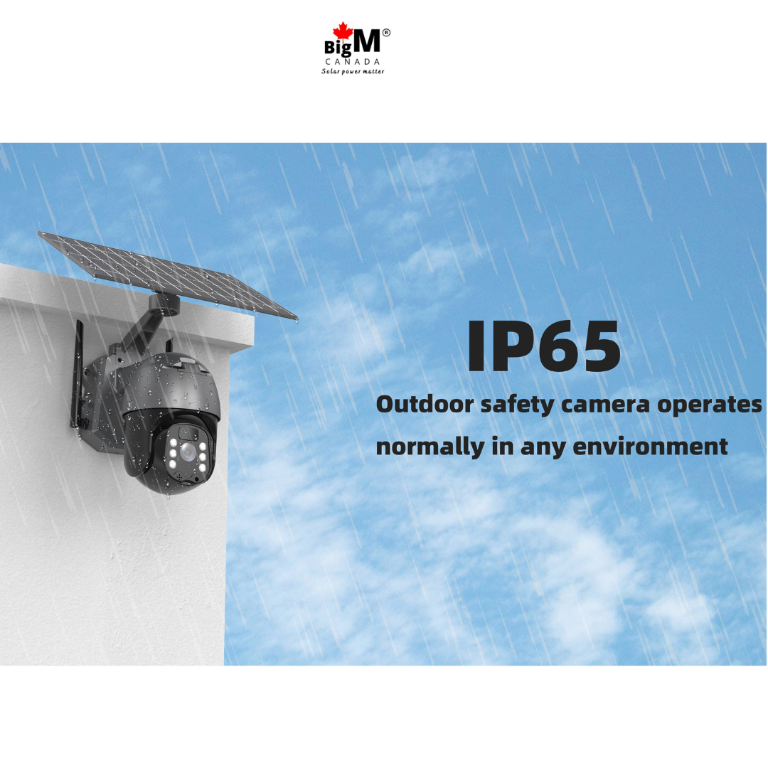 BigM Solar dual lens PTZ Security Camera with Wi-Fi & 4G Option in IP65 waterproof