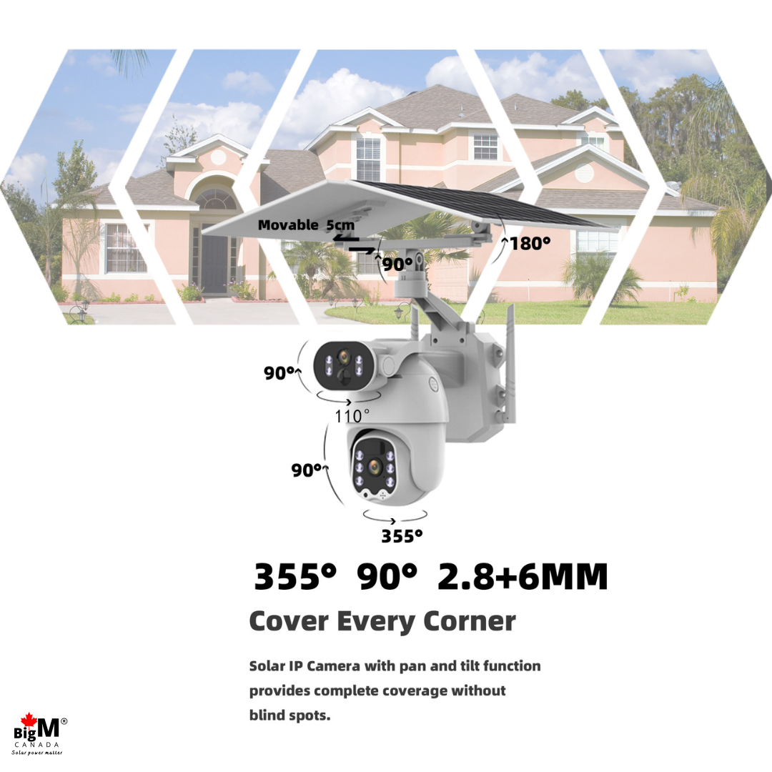 You can cover every corner of your house with the help of BigM Solar dual lens PTZ Security Camera with Wi-Fi & 4G Option