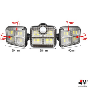BigM 122 LED adjustable solar security motion sensor light has adjustable features