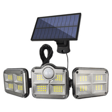 Load image into Gallery viewer, BigM 122 LED adjustable solar security motion sensor light comes with a separate adjustable solar panel and remote
