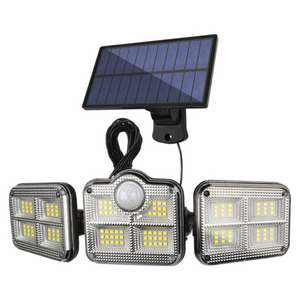 BigM 122 LED adjustable solar security motion sensor light comes with a separate adjustable solar panel and remote