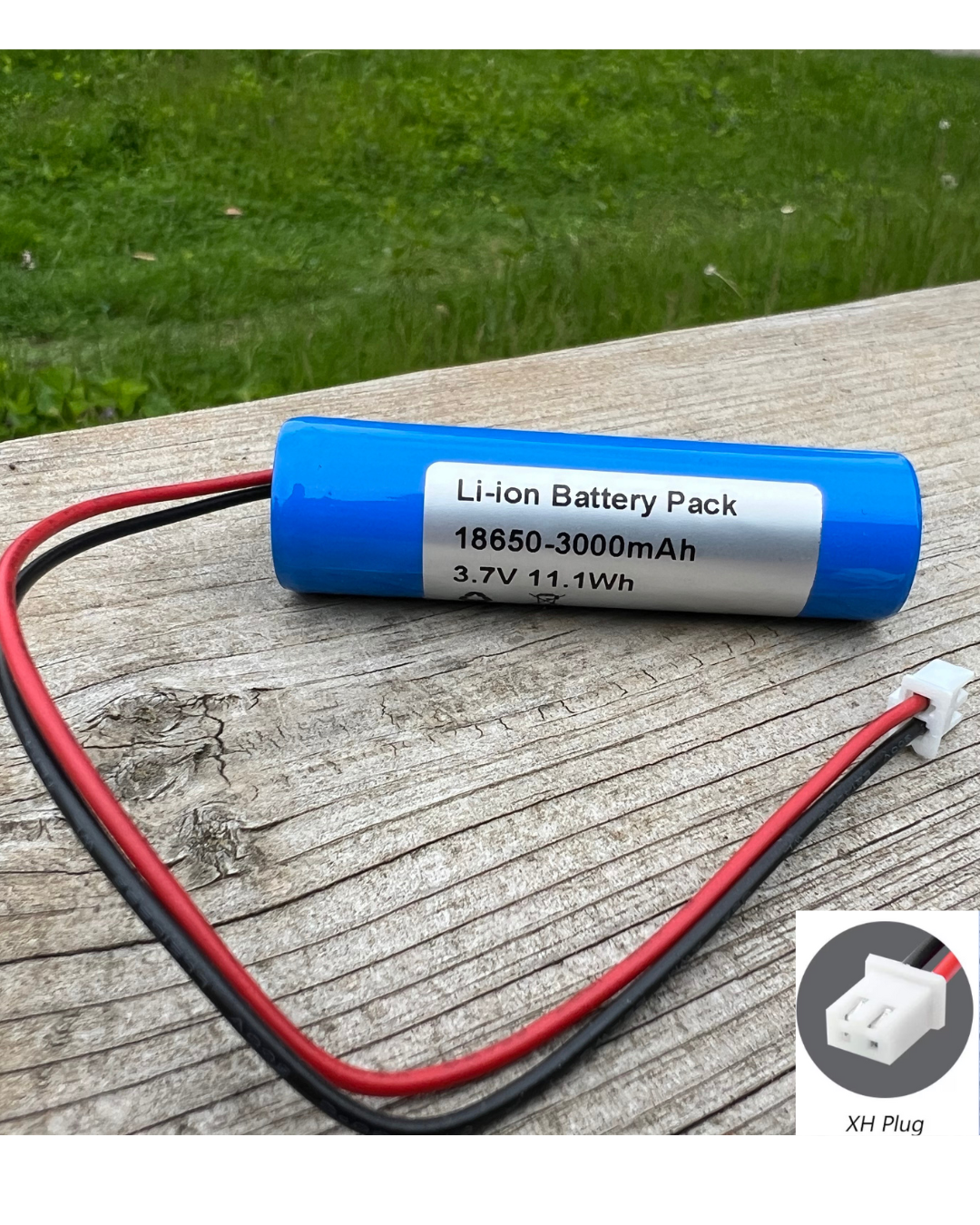 Image of BigM 3.7V 3000mAh  rechargeable 18650 battery with wire connector 2 pin plug For solar lights, flash lights, electronic devices