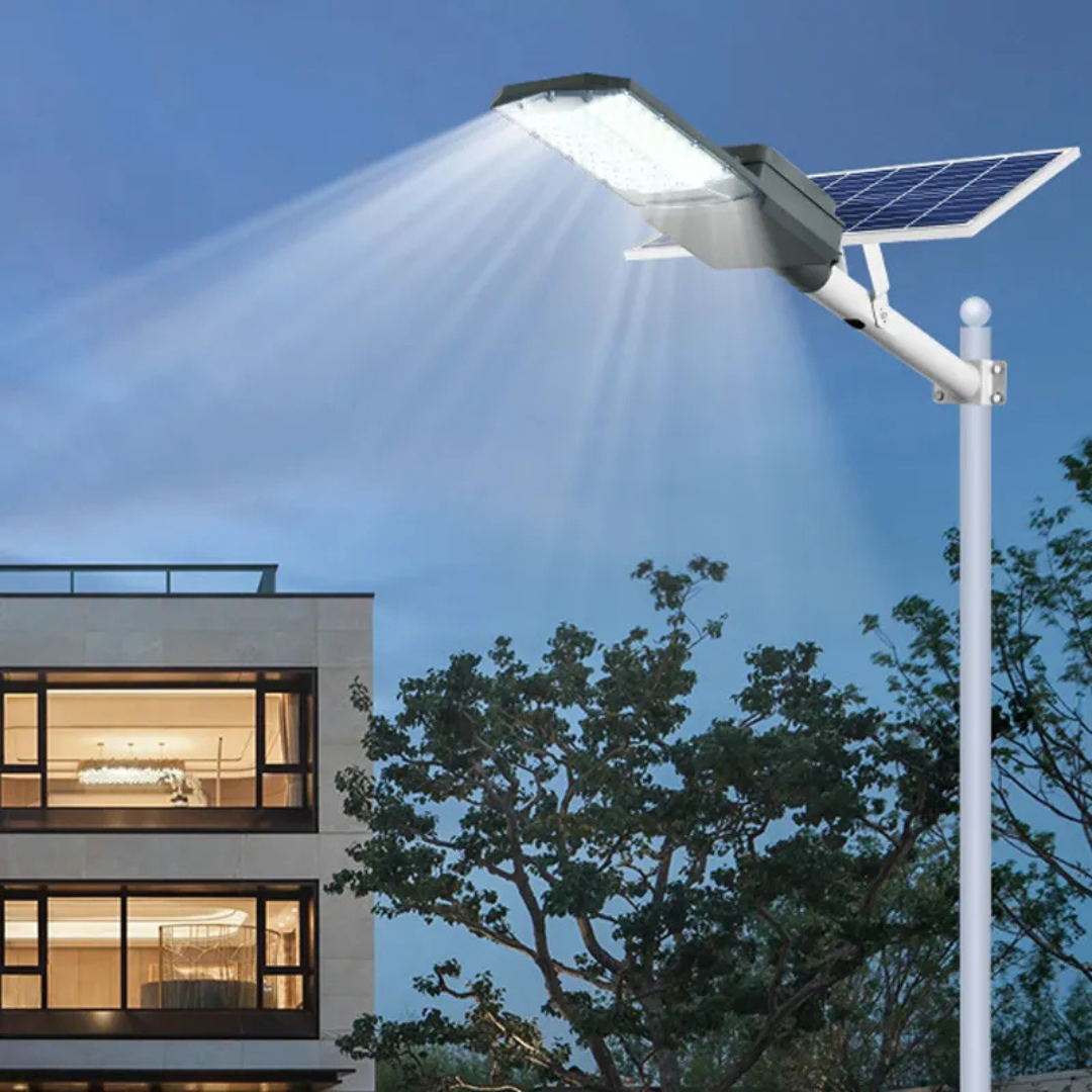 BigM BigM 400W 20000 Lumens Solar Street Light with Aluminum Body and BigM 800W High Lumens Solar Flood Light covers approximately 3000and 4000 square ft areas respectively
