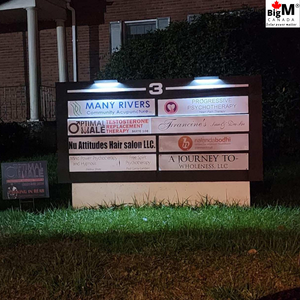 This BigM wireless solar billboard lighting fixture generates constant bright lights, a perfect way to light up realtor sign boards, door number & address signs, business advertising sign boards for bus stops, gas stations, restaurants, yard sale, and patio signs at off-grid areas.