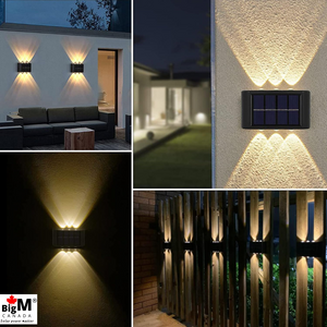 This BigM solar wall light is IP65-graded waterproof, rustproof, and oxidation resistant. This outdoor solar light can withstand Canadian winter weather, heavy rain, and heat.