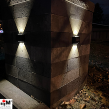 Load image into Gallery viewer, This BigM solar wall light is easy to install. No wiring or adapters are required. You can install this on all types of walls with the attached screws and double-sided tape. This wall light can be installed on walls, corridors, gardens, porches, terraces, garage doors, and fences. decks, patios.

