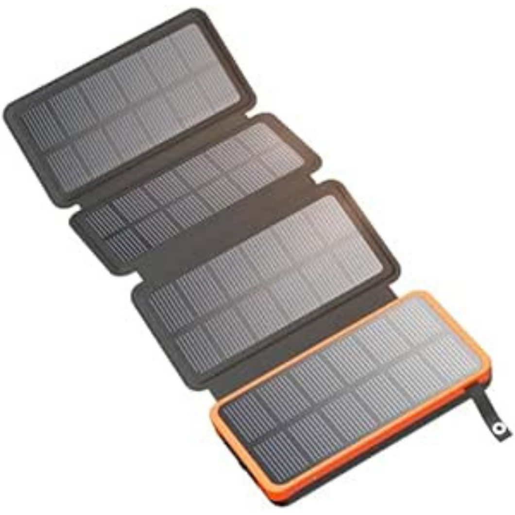 BigM solar charging power bank with 20000mAH storage 4 foldable solar panels