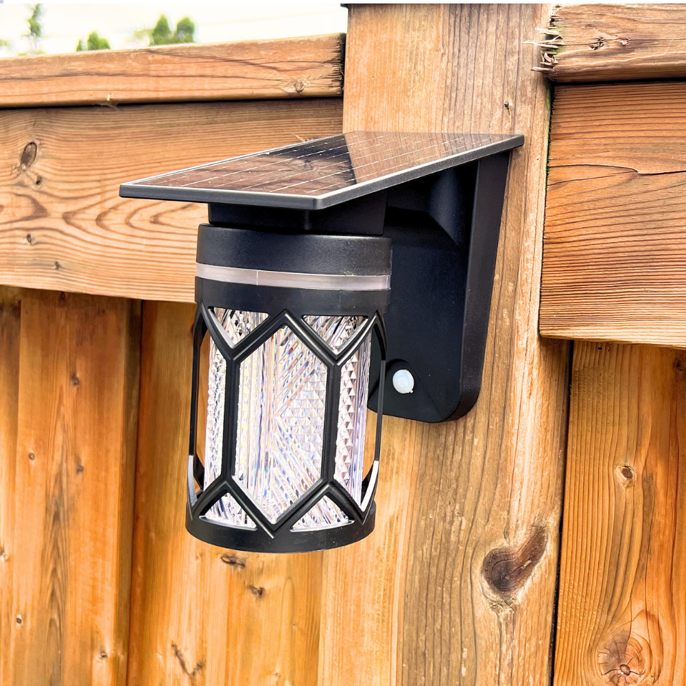 BigM Solar Wall Mounted Lamp with warm white lighting and durable black design for outdoor pathways and walls