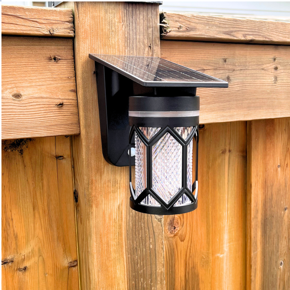BigM solar wall mounted lamp with constant warm white lighting for outdoor walls, pathways