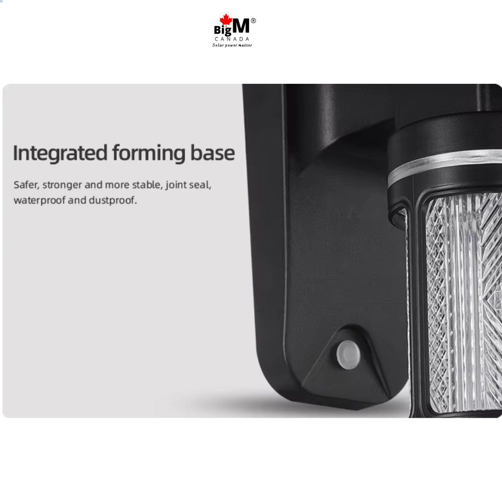 BigM solar wall mounted lamp with constant warm white lighting for outdoor walls, pathways