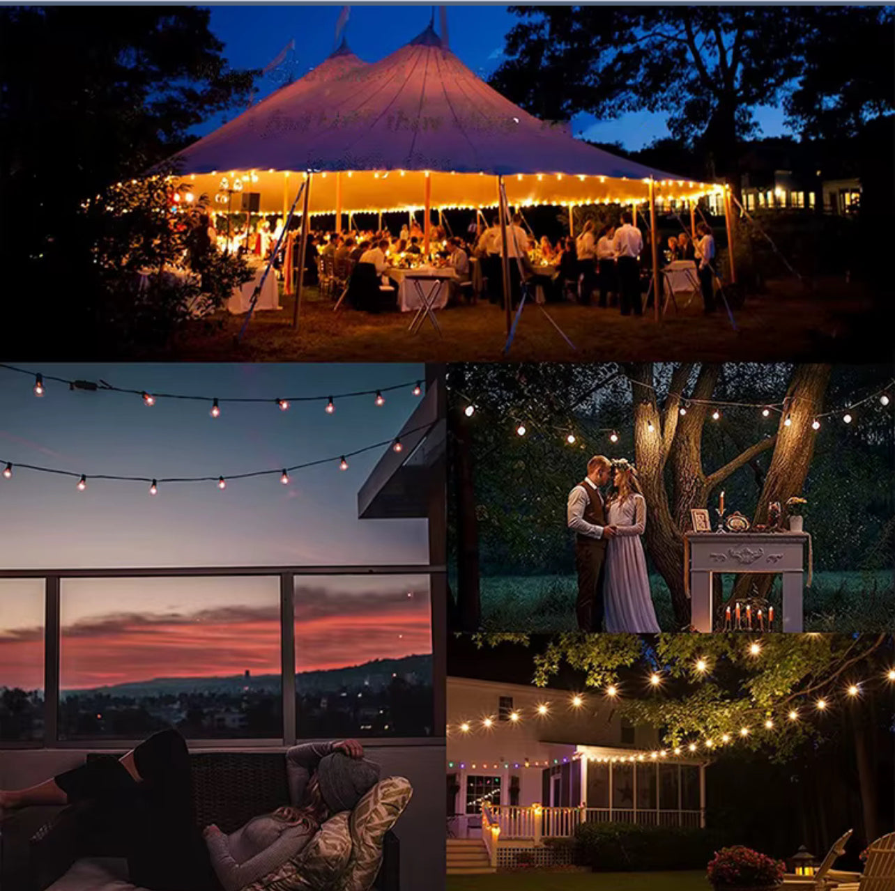 BigM 64 ft Solar Patio String Lights With a total length of 64 feet, these lights are ideal for large spaces—string them between posts, wrap them around pergolas, or drape them across wide patios for expansive, enchanting coverage.