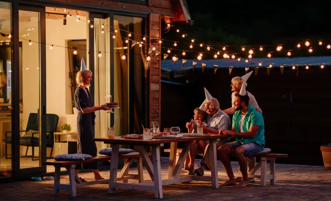 BigM 64 ft Solar Patio String Lights are a great choice for patios at home, restaurants