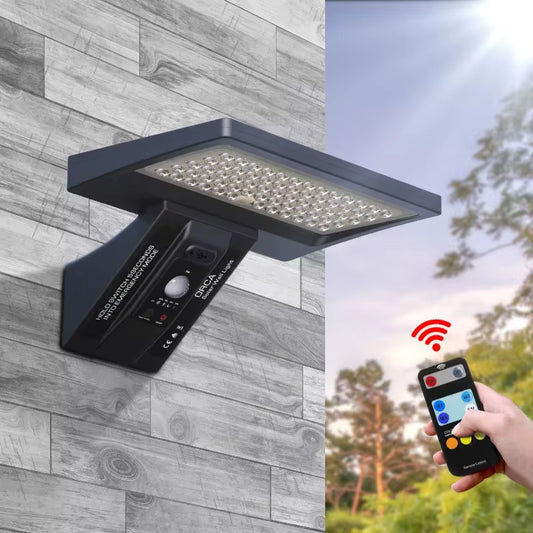BigM Solar Wall Lamp for Outdoor Security with Motion Sensor & Steady Lighting Options