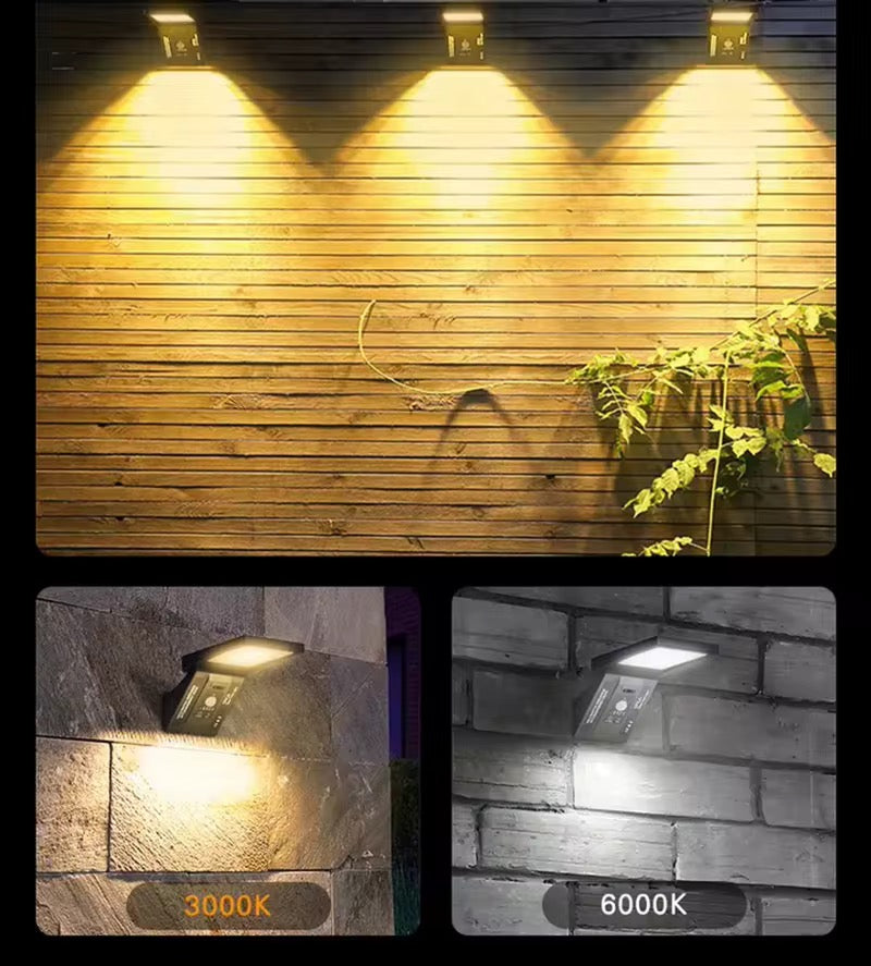 BigM Solar Wall Lamp for Outdoor Security with Motion Sensor & Steady Lighting Options