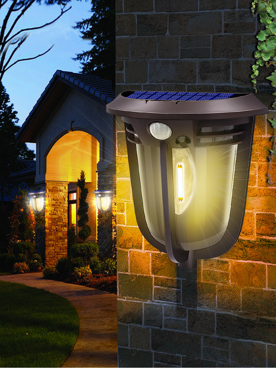 Solar Porch Light with Motion Sensor - Waterproof Outdoor Lighting