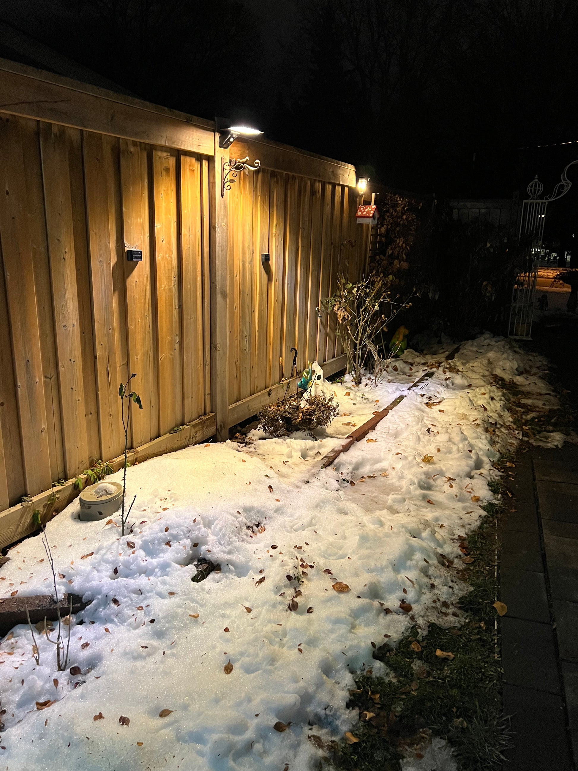 BigM Solar Wall Lamp for Outdoor is installed on the pathway of a house