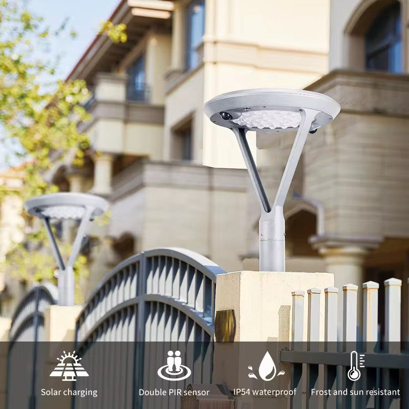 BigM Solar Outdoor Post Light with Motion Sensor, Steady Lighting Options & 7 ft Pole for Gardens, Pathways, Driveways & Pillar Tops