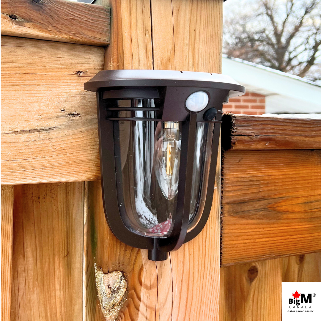 BigM Solar Porch Light with Motion Sensor — Outdoor Waterproof Warm-White Illumination for Driveways, Patios & Pathways