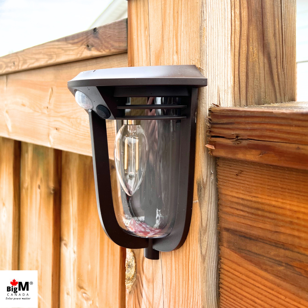 BigM Solar Porch Light with Motion Sensor — Outdoor Waterproof Warm-White Illumination for Driveways, Patios & Pathways