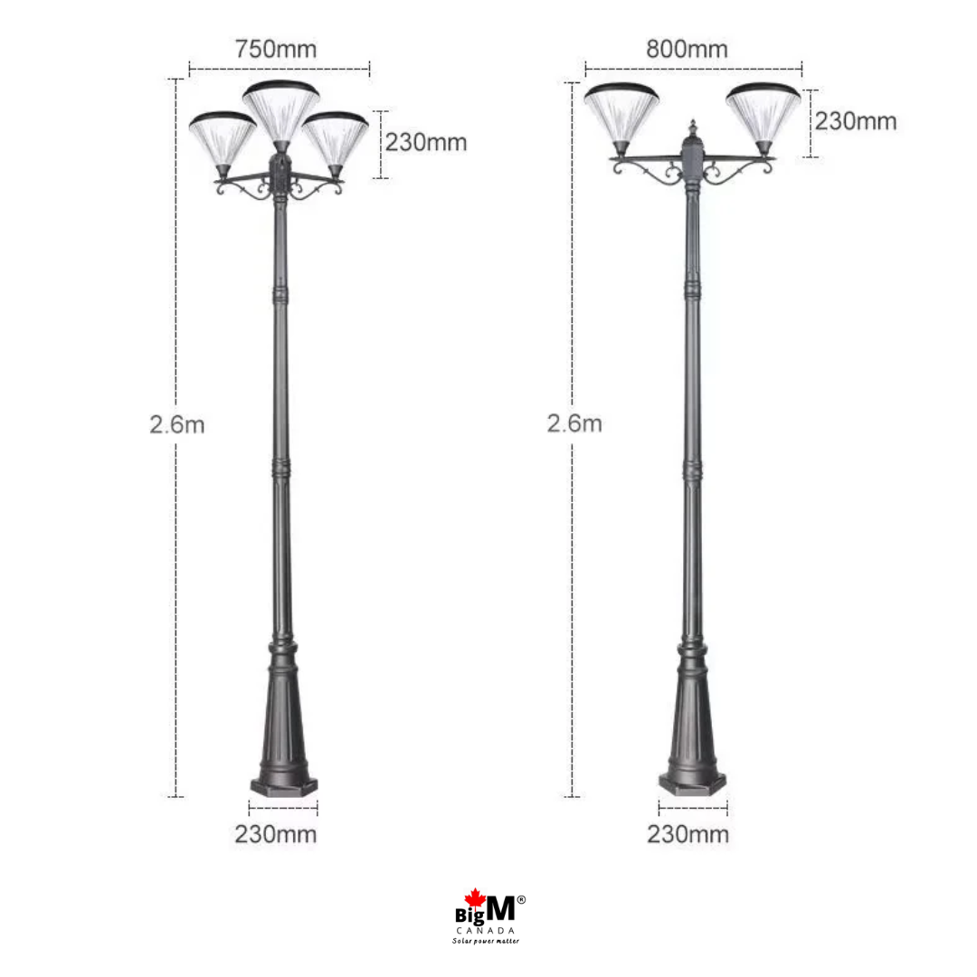 BigM European Vintage Style Solar Royal Garden Lights for Lawns, Gardens, Pathways & Backyards