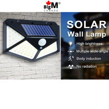 Cargar imagen en el visor de la galería, BigM Super Bright 114 LED Solar Motion Sensor Lights are easy to install on the wall, works great with motion sensor
